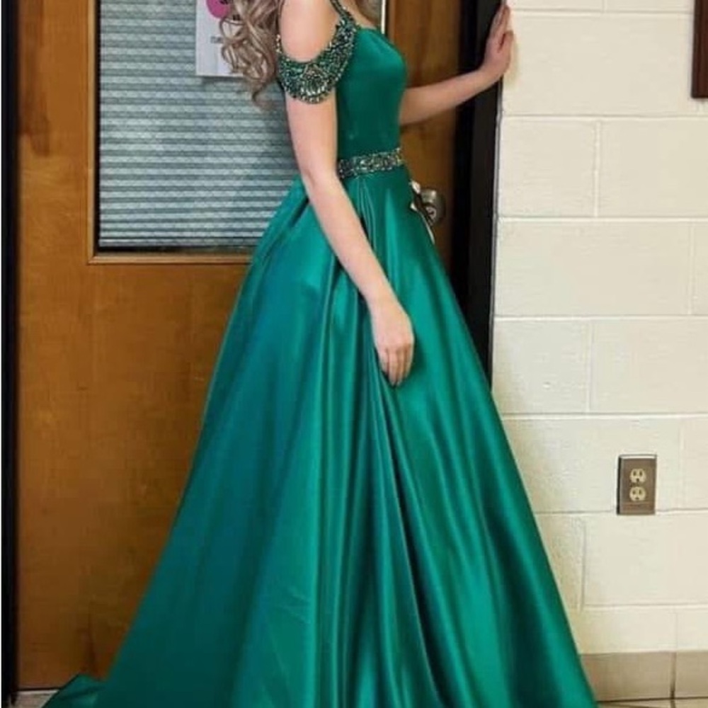 Sherri Hill Emerald Green Evening Gown worn for pageant